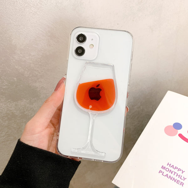 Funda para iPhone con Diseño de Labios 3D en Vidrio Líquido Rojo
