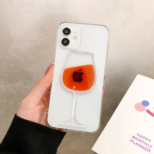 Funda para iPhone con Diseño de Labios 3D en Vidrio Líquido Rojo - Image 2