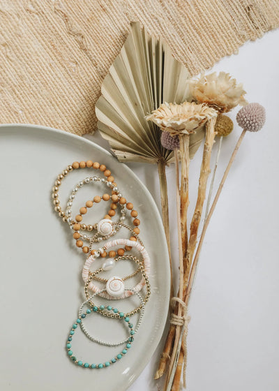 Sterling Silver + 14k Gold Filled Sun || Beaded Bracelet