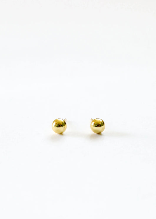 Brincos de Bola em Vermeil de Ouro 18K || 6mm || Dia a Dia + Brinco Simples