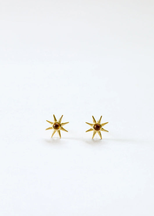 18K Gold Vermeil + Baltic Sea Amber || Sunshine Earrings