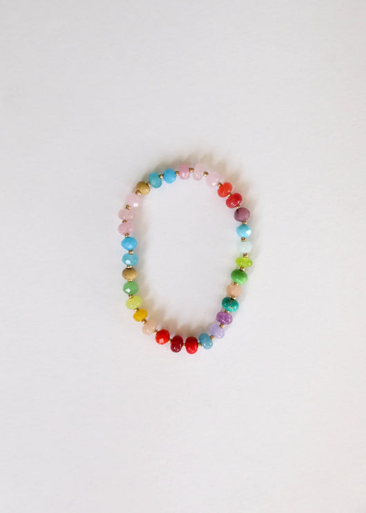 Natural Gemstone Bracelet + 14k Gold Filled Toggle : Skyline