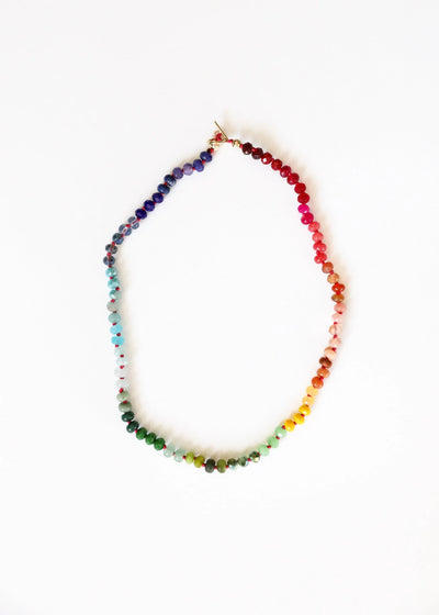 Colar de pedras preciosas naturais + fecho alternativo banhado a ouro 14K: Key West