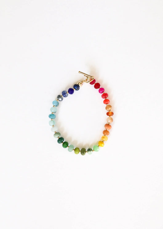 Pulseira de Pedra Natural + Fecho Banhado a Ouro 14k: Key West