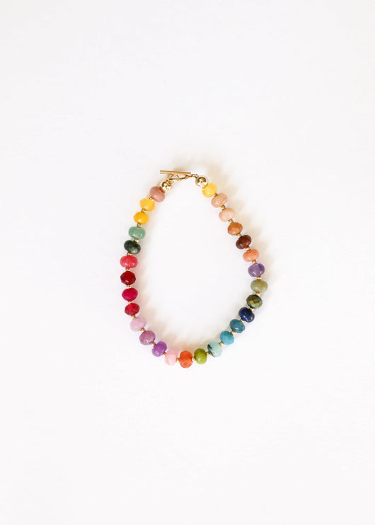 Pulseira de Pedras Naturais + Fecho de Alternar Banhado a Ouro 14k: Gold Rush