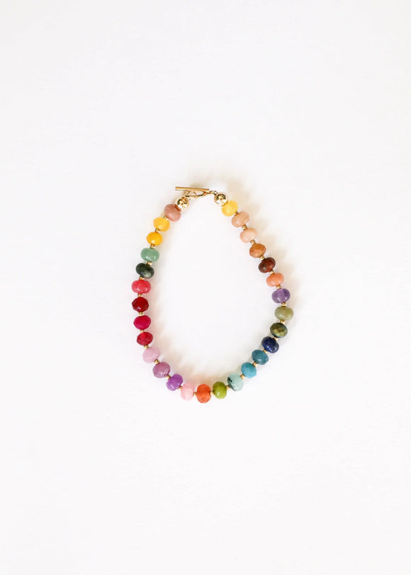Pulseira de Pedras Naturais + Fecho de Alternar Banhado a Ouro 14k: Gold Rush