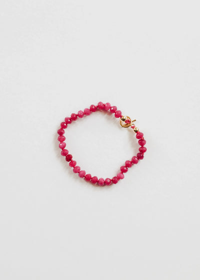 Pink Jade + 14k Gold Filled Toggle || Gemstone Bracelet or Anklet