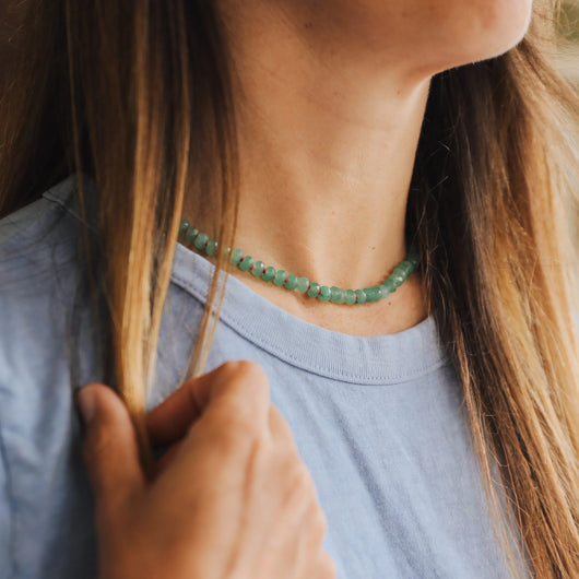 Natural Aventurine + 14k Gold Filled Toggle || Gemstone Necklace