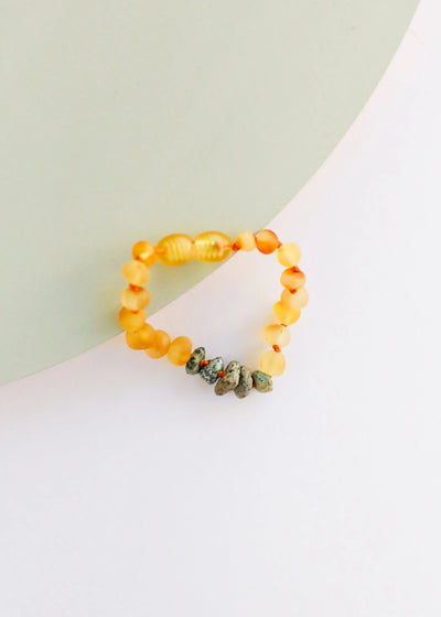 Âmbar Báltico Bruto + Jaspe Turquesa Bruto || Tornozeleira ou Pulseira