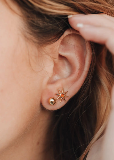 Brincos de Bola em Vermeil de Ouro 18K || 6mm || Dia a Dia + Brinco Simples