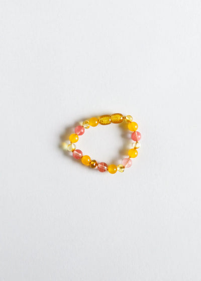 Polished Honey Baltic Amber + Honeysuckle Gemstones || Anklet or Bracelet