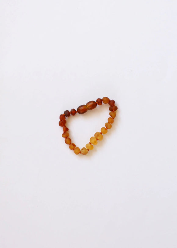 Raw Baltic Amber + Sunflower || Anklet or Bracelet