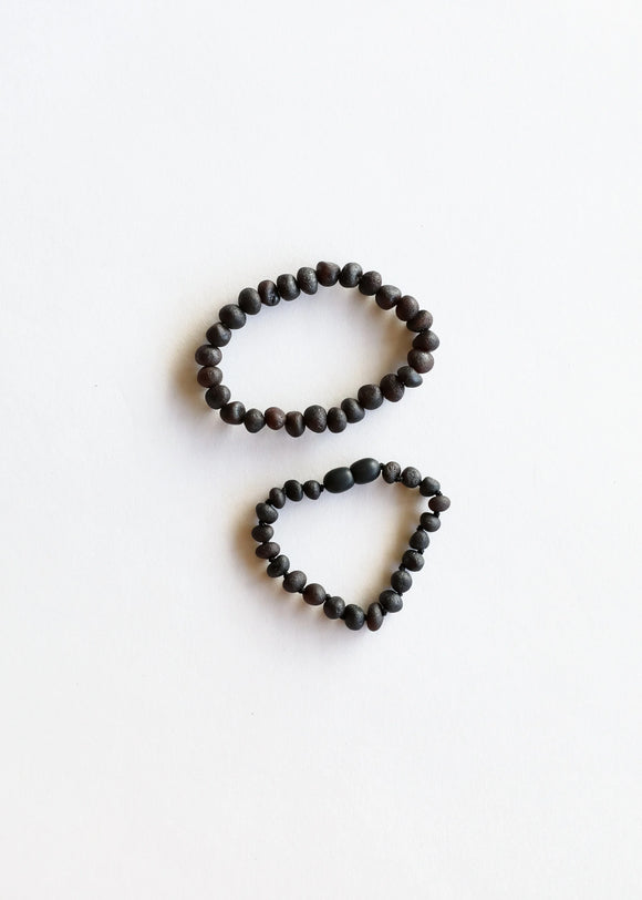 Raw Black Baltic Sea Amber || Anklet or Bracelet