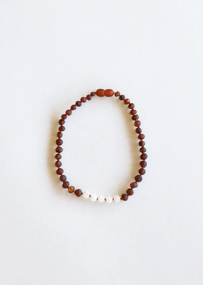 Raw Cognac Baltic Amber + Moonstone || Necklace Set