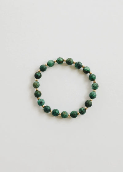 Jaspe Turquesa : Sol + Lua em Ouro 14k || Pulseiras Adulto