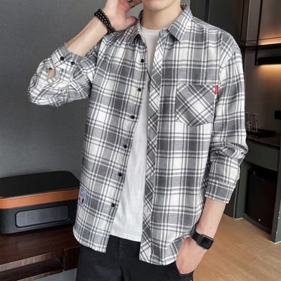 Camisa Casual Cuadros Estilo Hong Kong para Jóvenes - Image 3