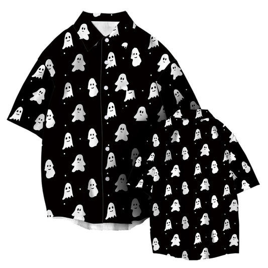 Playera Estampada 3D Ghost Street Manga Corta para Hombre