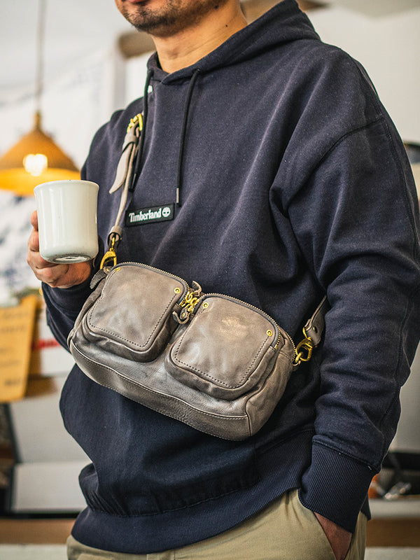 Bolsa de Pecho de Cuero para Hombre - Multifunción Verano
