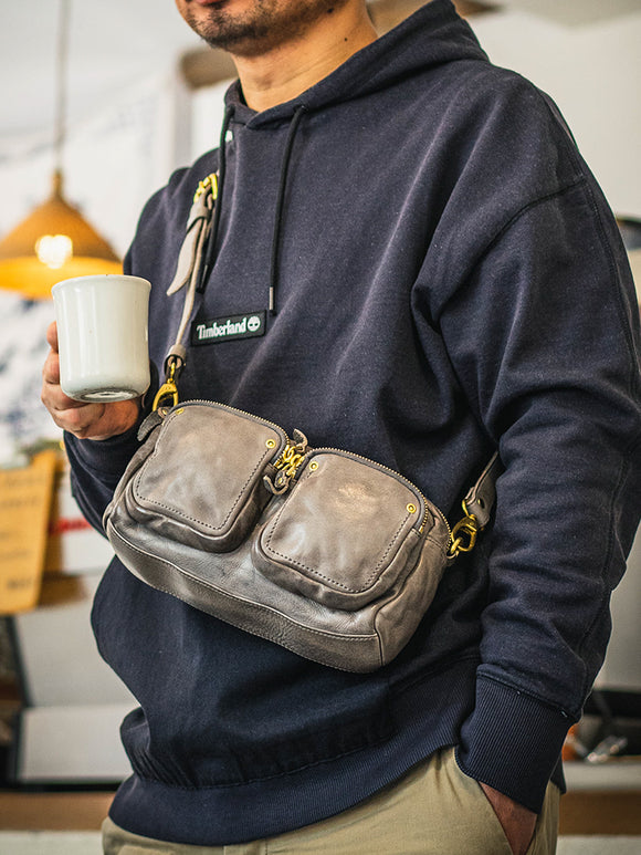 Bolsa de Pecho de Cuero para Hombre - Multifunción Verano
