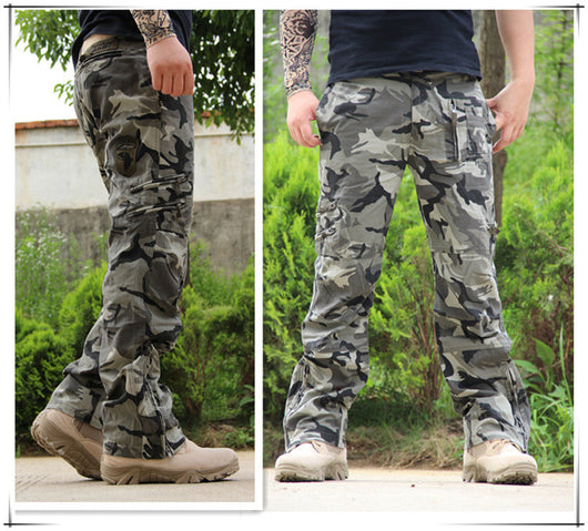 Pantalones Tácticos Militares Camouflage Hombre Pierna Recta Suelta - Image 3