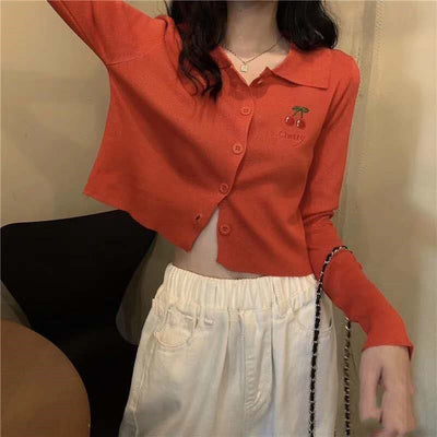 Cardigan Holgado Estilo Universitario para Mujer - Image 38