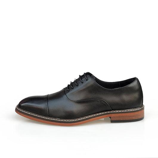 Zapatos Oxford Hombre Cuero Genuino Punta Fina Marrón Vintage Británico - Image 9