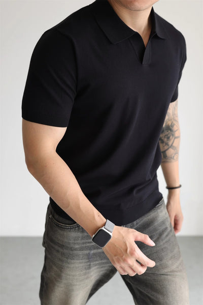 Suéter Tipo Polo de Seda Helada para Hombre - Diseño Sofisticado y Fresco - Image 13