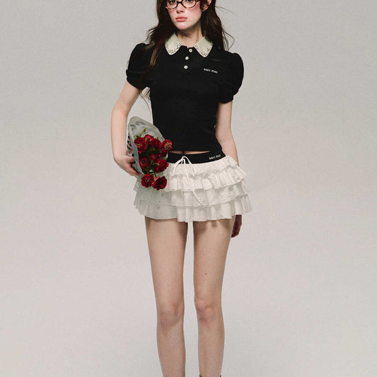 Falda Blanca Primavera con Bordados Hipster