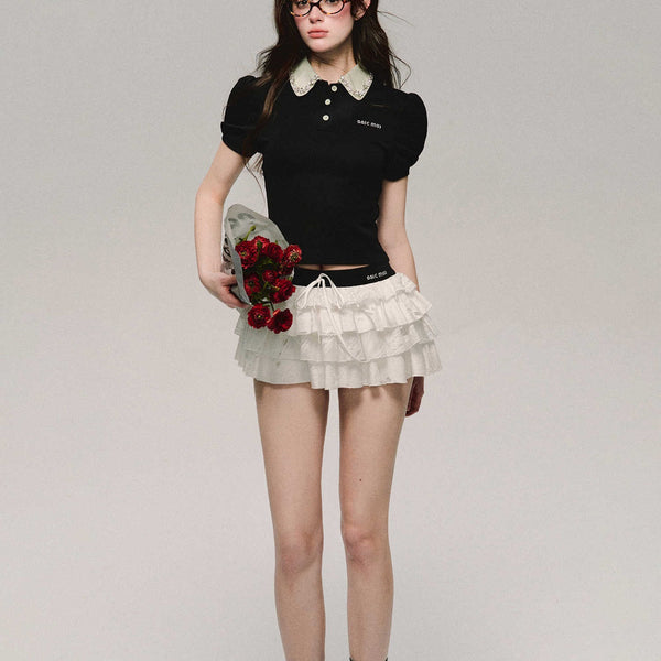 Falda Blanca Primavera con Bordados Hipster