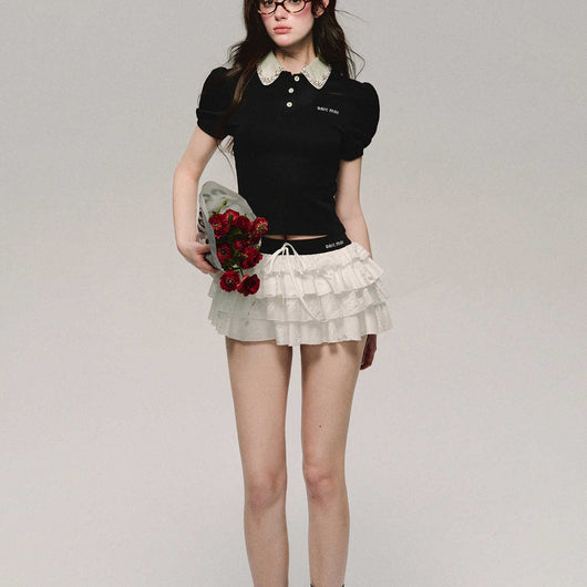 Falda Blanca Primavera con Bordados Hipster