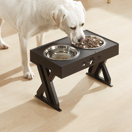 Comedero Ajustable para Mascotas con Mesa Elevadora Plegable - Doble Recipiente Acero Inoxidable - Image 3