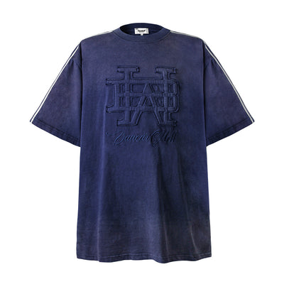 Playera Casual con Parche de Letras Bordadas para Hombre - Image 2
