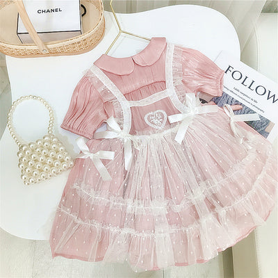 Vestido Lolita Infantil Estilo Occidental Manga Corta - Conjunto Princesa de Dos Piezas - Image 3