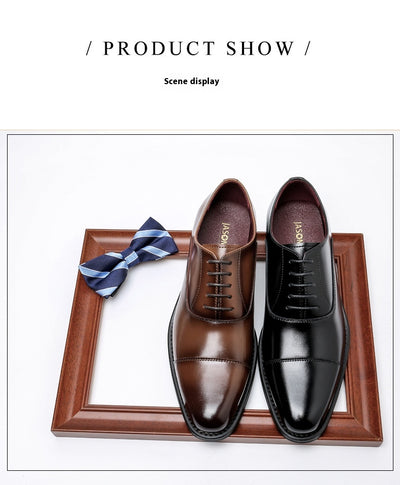 Zapatos de Vestir Elevadores para Hombre Estilo Británico en Cuero - Image 8