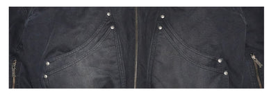 Chaqueta de Lona Lavada con Cuello de Piel y Tallado de Montaña Dividida - Image 11