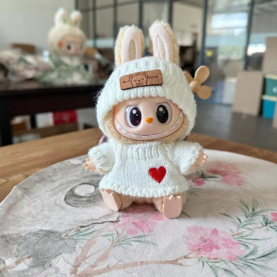 (Only Clothes) 17Cm for Labubu Doll Clothes Fashion Clothes Hoodies Doll Clothes Color Match Hoodies Dolls Accessories - Tekeno