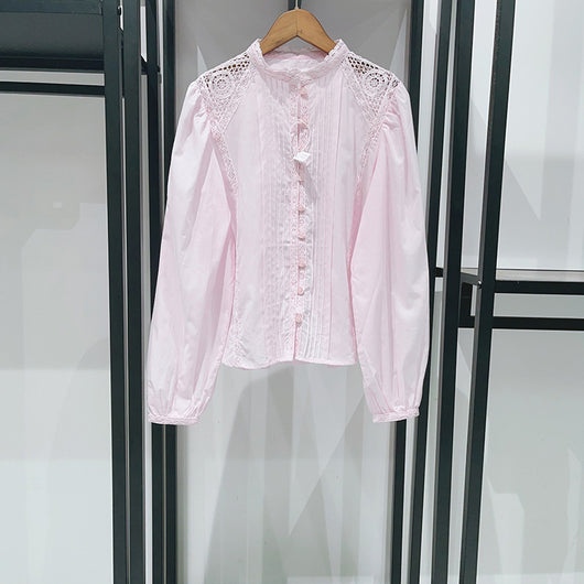 Conjunto Romántico de Blusa con Encaje y Falda Short Tableada Doble Volante - Image 7