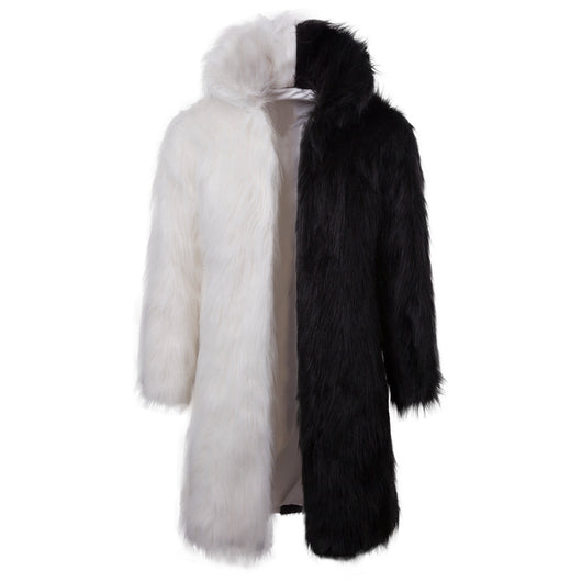 Chaqueta Acolchada Capucha Pelaje Sintético Negro y Blanco - Image 16
