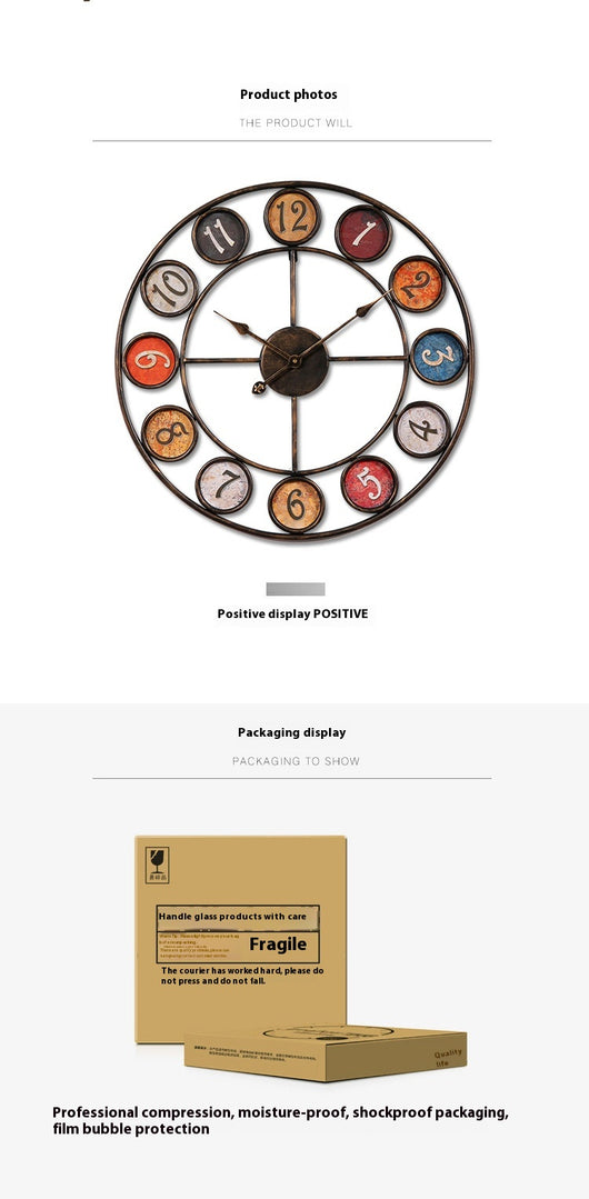 Reloj de Pared Retro Minimalista en Hierro - Diseño Industrial Moderno - Image 6