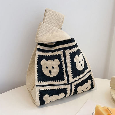 Bolsa de Compras Tejida a Cuadros con Rayas en Contraste - Image 17