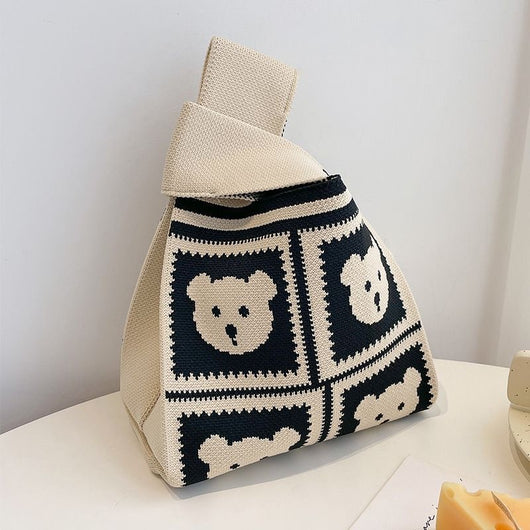 Bolsa de Compras Tejida a Cuadros con Rayas en Contraste - Image 17