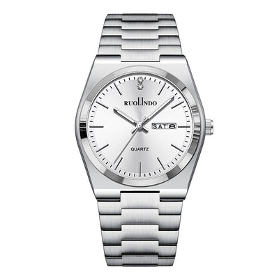 Reloj de Hombre Acero Inoxidable Doble Calendario con Esfera Luminosa - Image 5
