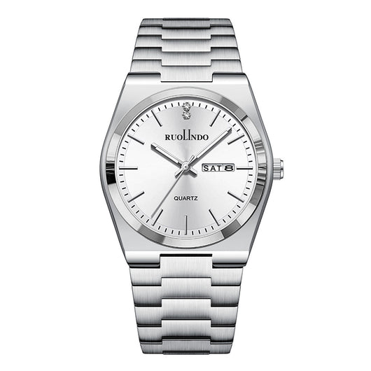 Reloj de Hombre Acero Inoxidable Doble Calendario con Esfera Luminosa - Image 5