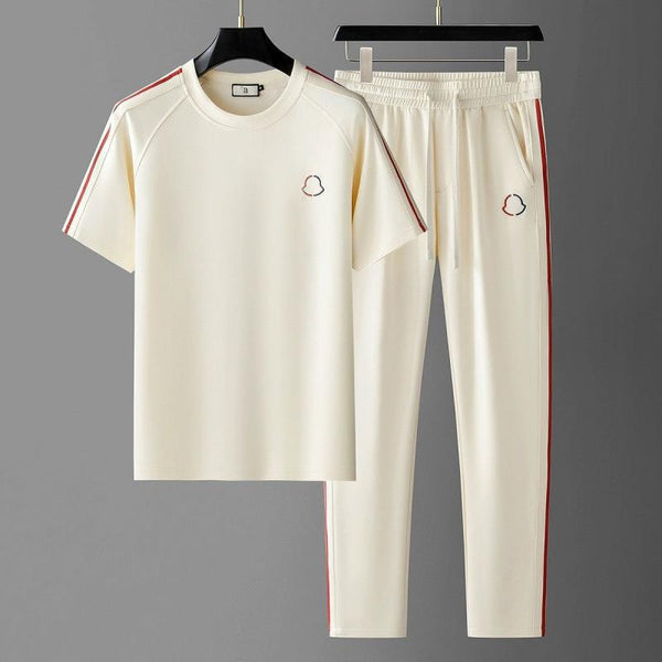 Conjunto Casual de Verano para Hombre con Playera Lisa de Manga Corta