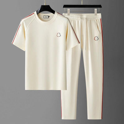 Conjunto Casual de Verano para Hombre con Playera Lisa de Manga Corta