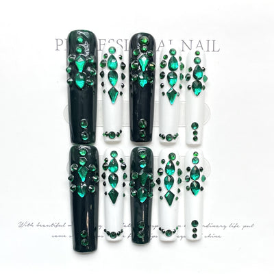 Armadura Esmeralda Diamante Larga Hecha a Mano - Image 7