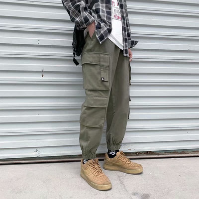 Pantalones Harem Utilitarios con Múltiples Bolsillos para Hombre - Image 11