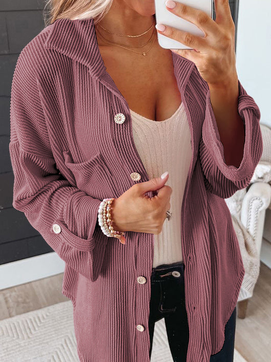 Blusa Tejida Suelta de Manga Larga en Color Sólido - Comodidad y Estilo - Image 11