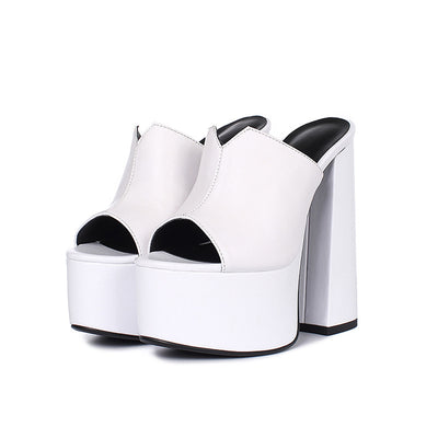Sandalias Plataforma Tacón Super Alto en Cuero Premium Impermeable - Image 3