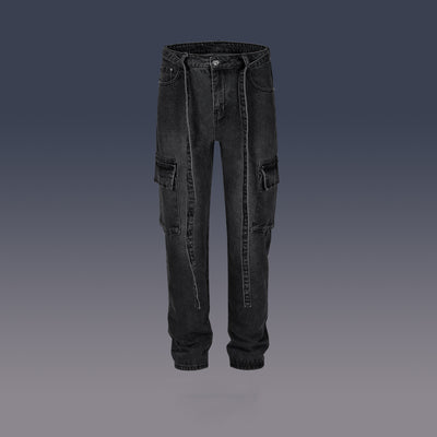Pantalones Casual Multibolsillos con Diseño Desgastado - Image 8